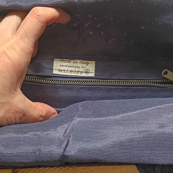 Walborg Made In Italy Woven Tote with Wood Handles Vintage - Picture 4 of 10